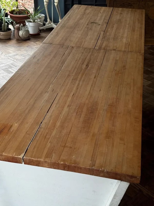 Large Antique Butcher Block Bakers Table gallery