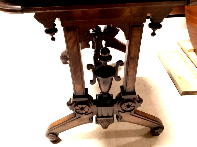 Antique victorian marble top table walnut 19th c attrib john jelliff gallery