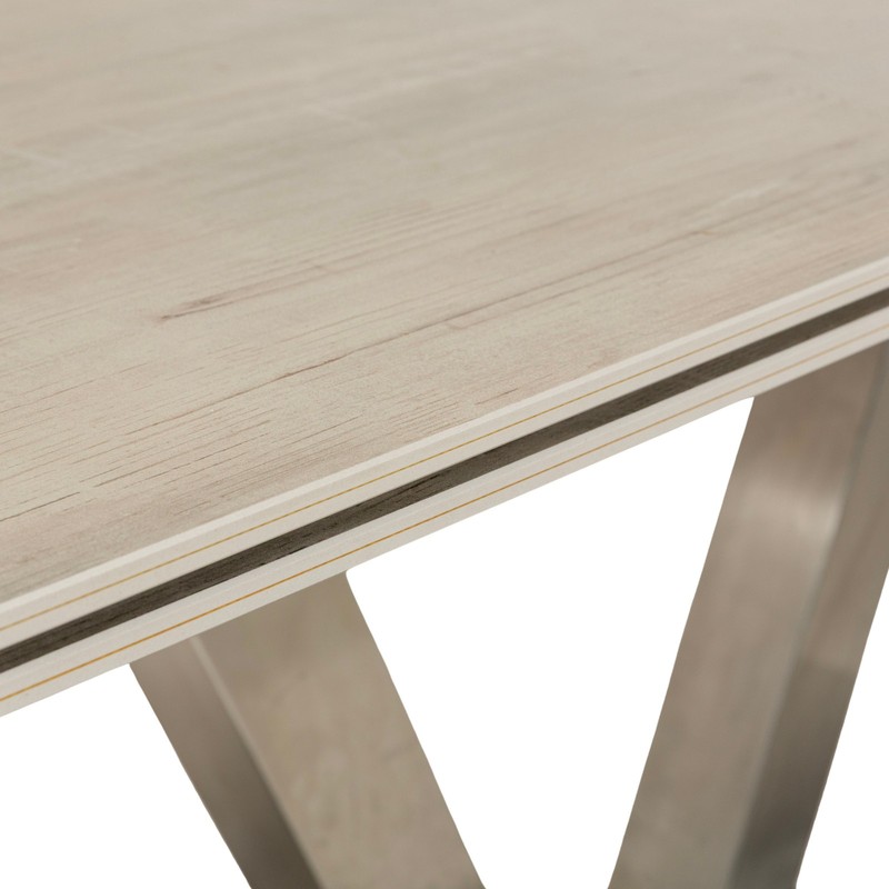 Mondo Stoneware Dining Table Wood Look Gray Cream Ausziehfunktion 160-82 gallery