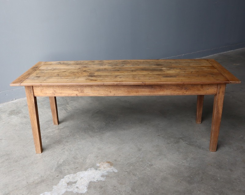 Antique French Dining Table/Farm Table/Desk in Solid Chestnut Wood and Oak gallery