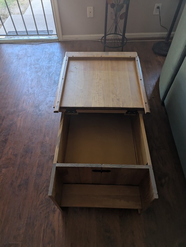 Vintage Pier One Farmhouse Coffee Table with Interior Storage gallery