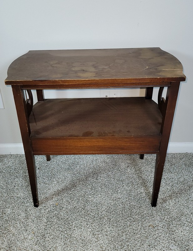 Vintage Mahogany Harp End Table gallery