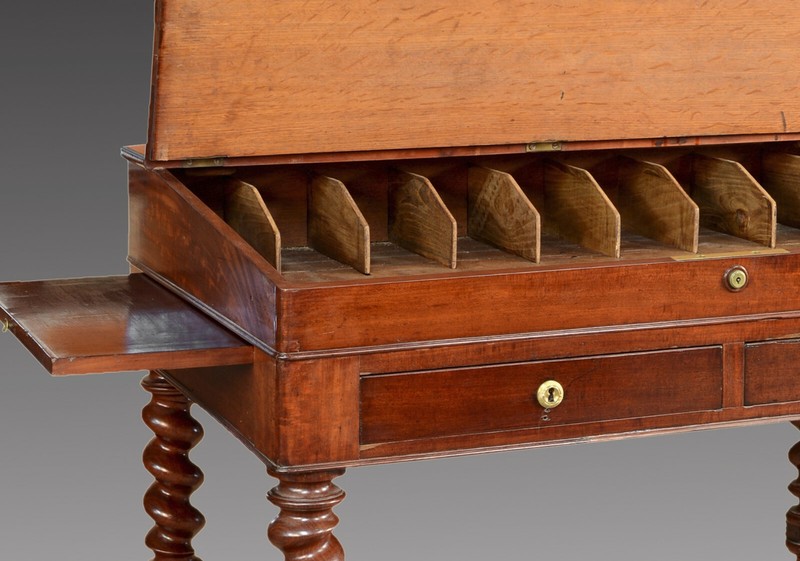 Mahogany wood “architect desk” table, France, 19th century. gallery