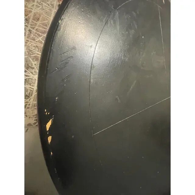 1990s Vintage Round-Top Dining Table With Iron Base gallery