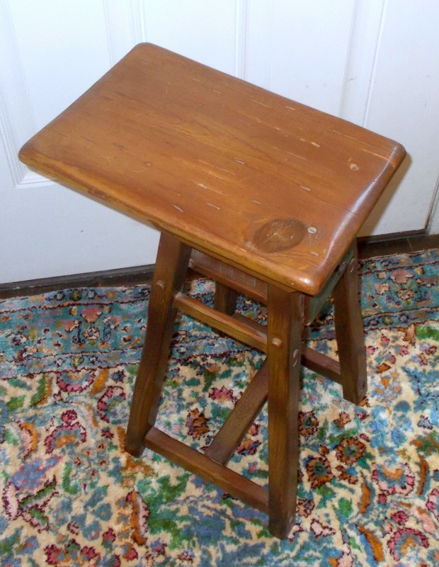 Vtg ACCENT SIDE TABLE CABIN Lodge Resort Pine Hand Crafted gallery