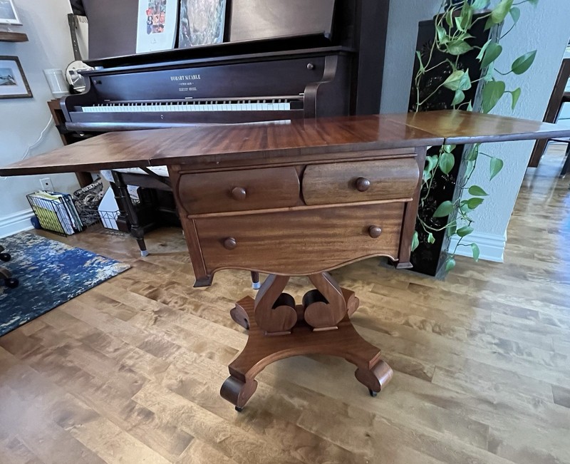 Antique American Empire Drop-Leaf Table gallery