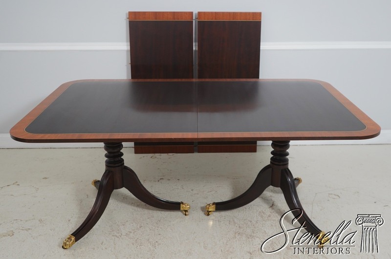 L69294: STICKLEY Colonial Williamsburg Mahogany Banded Inlaid Dining Table gallery