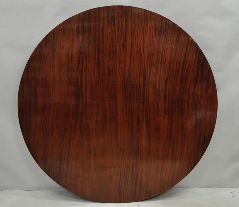 Antique English Regency Round Mahogany Extension Dining Banquet Table w 6 Leaves gallery