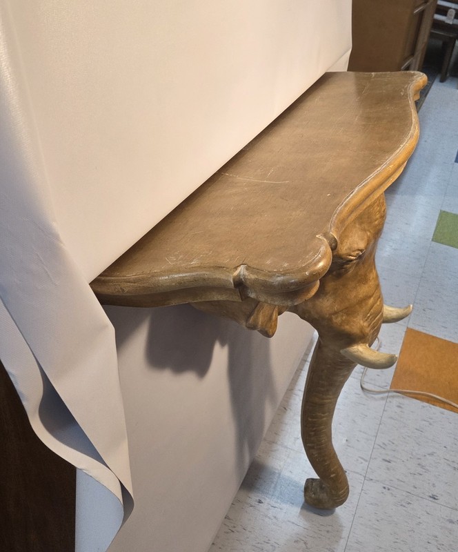 Vintage 1970s Elephant Rock Sconce Console Table, by Chapman gallery