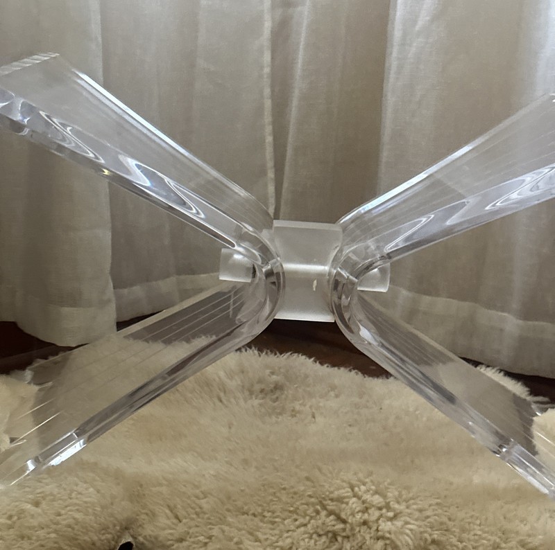 Lucite Mid Century Modern Table Bow -Tie Base gallery