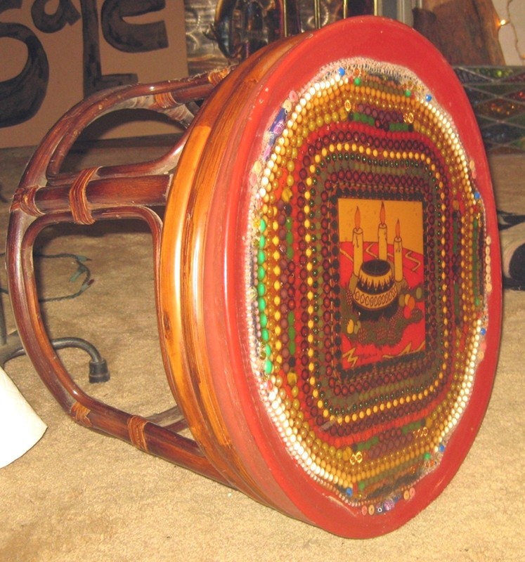 OOAK Table/Chair,Tile and Bead-14″x20″-by DeDe Shamel