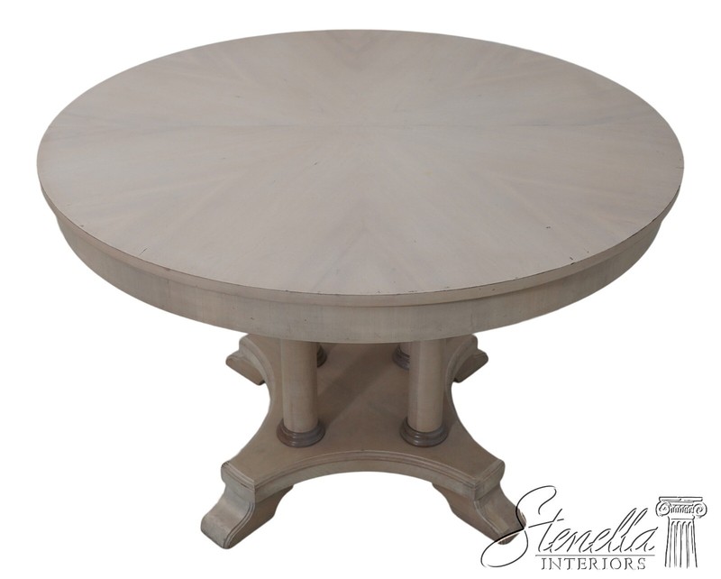 LF63478EC: ETHAN ALLEN Round White Wash Empire Dining Room Table