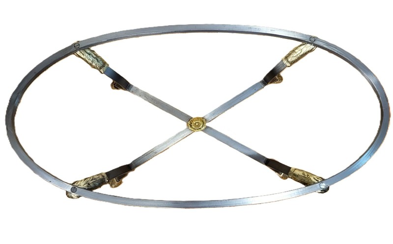 Vintage ITALIAN 20th C Mid-Century MODERN Steel & Brass RAM Head COFFEE TABLE gallery