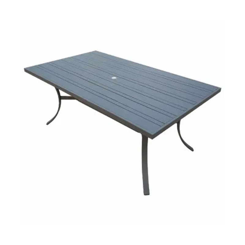 Four Seasons Courtyard Tuscany 72 x 39″ Rectangular Aluminum Dining Table, Black