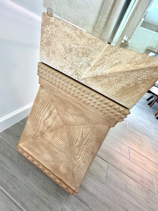 Vintage Bernhardt Geometric Glass Coffee Table – 1980s Postmodern Statement Piec gallery