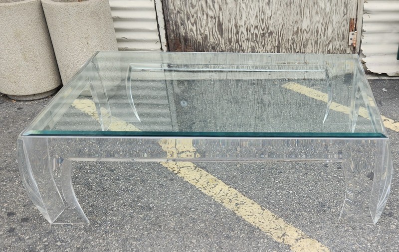 Les Prismatiques Acrylic Coffee Table Base with Glass Top gallery