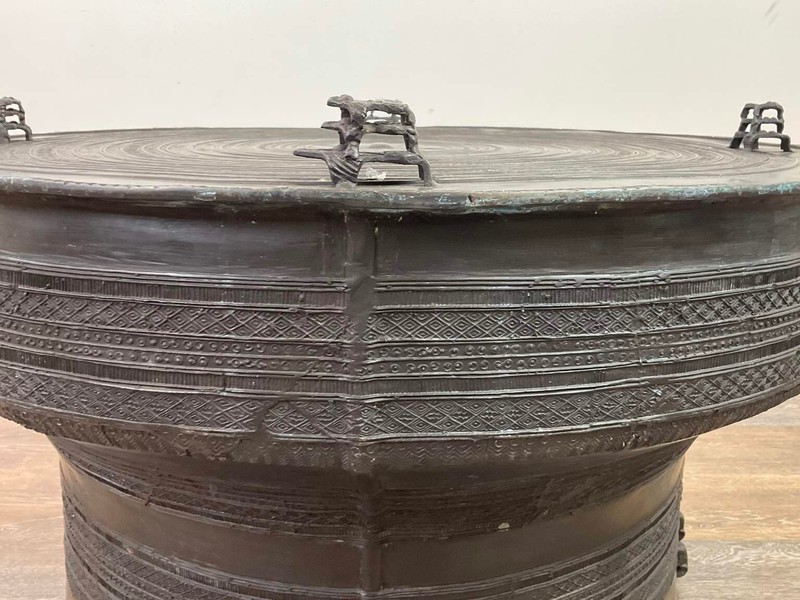 Southeast Asian Bronze Rain Drum Side Table gallery