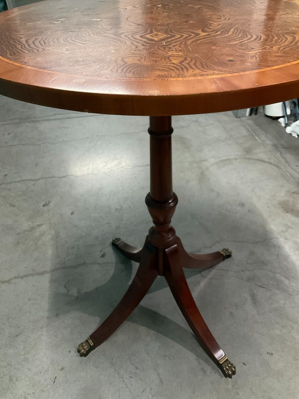Gorgeous Scully and Scully Regency Style Table Lamp in Burlwood /Yew Wood/Tulip gallery