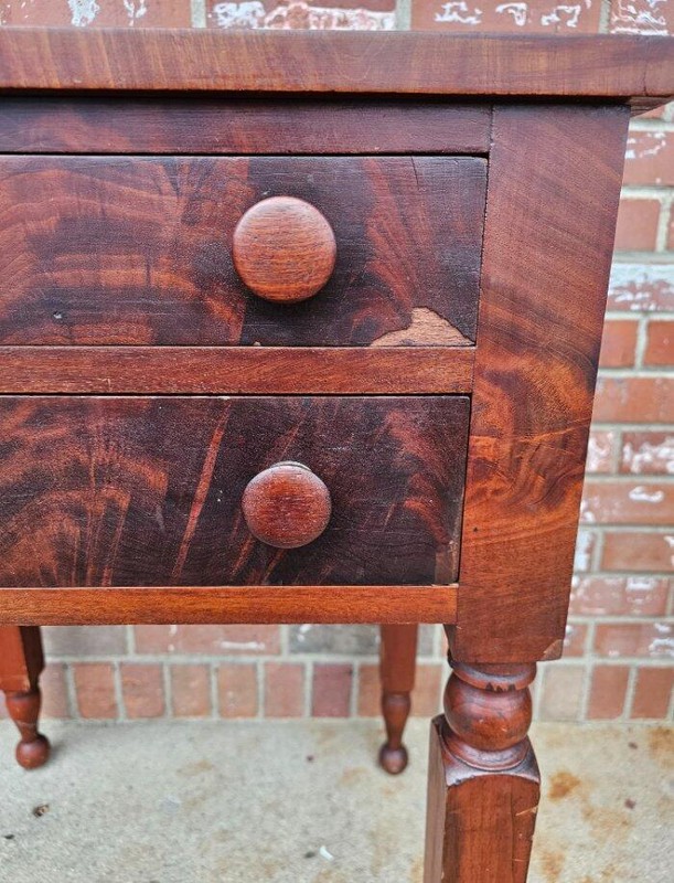 Antique Cherry End Table Plant Fern Stand Night Stand 2 Drawer gallery