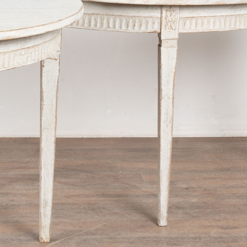 19th Century Swedish White Demi Lune Console Tables gallery
