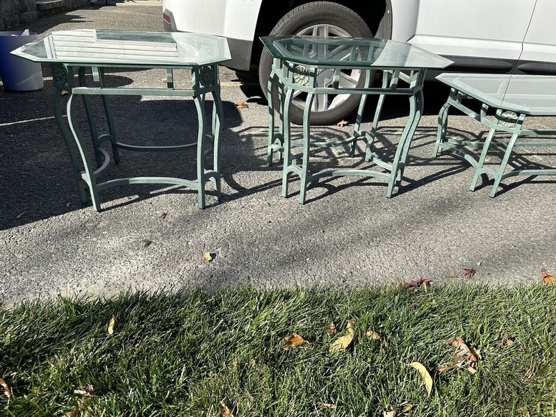 Vintage Table Set With Glass Top