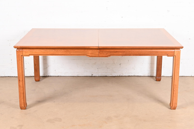 Henredon Mid-Century Burl Wood Extension Dining Table, Newly Refinished gallery