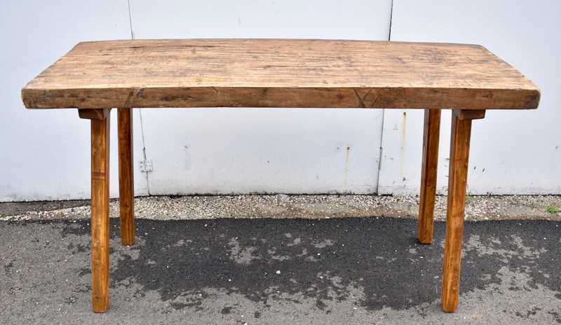 Vintage Oak Pig Bench Butcher’s Block Table