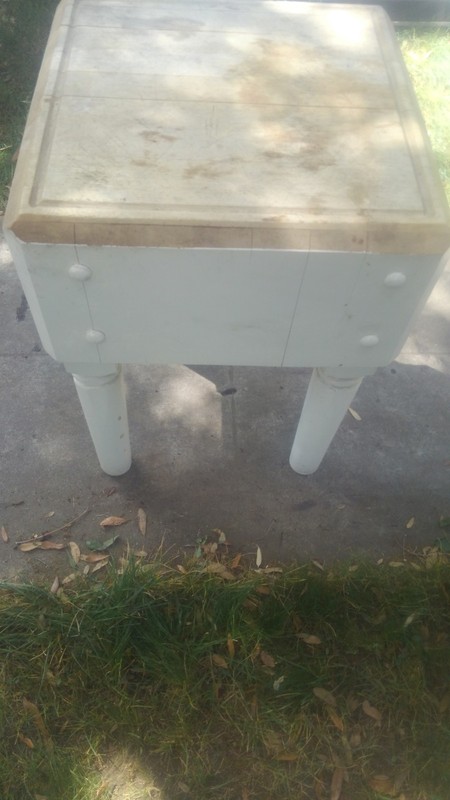 Vintage 32" Tall Butcher Block Table Cutting Board See Pics SHIPPING AVAILABLE gallery