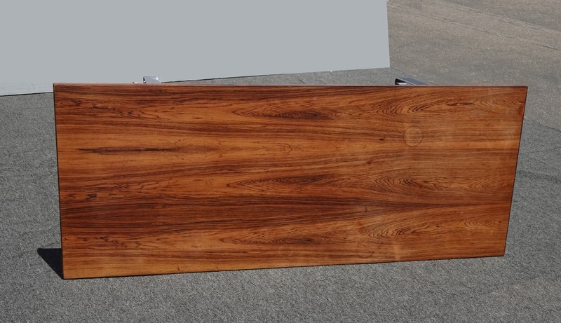 Vintage Mid Century Modern Teak Cocktail Coffee Table with a Chrome Base gallery