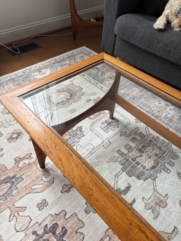 Vintage Lane Silhouette MCM Coffee Table 1044-01 Walnut & Glass - Nov 1964 gallery