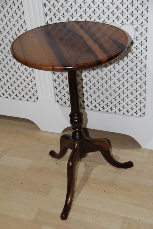 Quality Rosewood Coromandel Round Side Tripod Table, Occasional Table, gallery