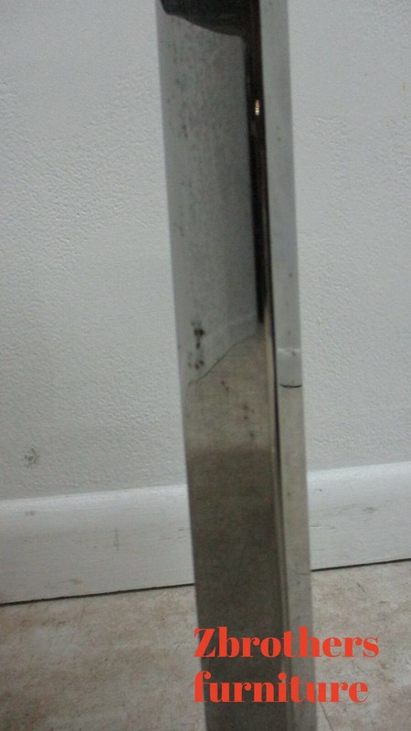 Mid Century Flat Stock Chrome X Base Lamp end Table Marble Top gallery