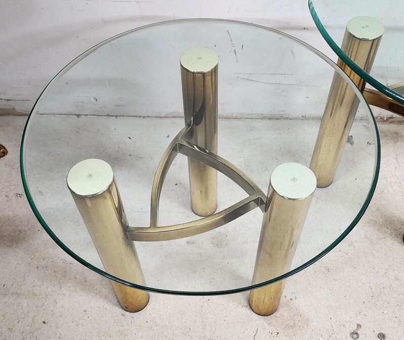 MCM Tubular Brass Table Set Vintage gallery
