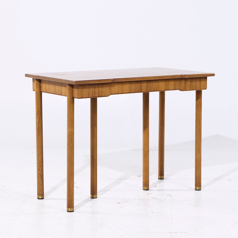Widdicomb MCM Bleached Mahogany Expanding Console Dining Table with 4 Leaves