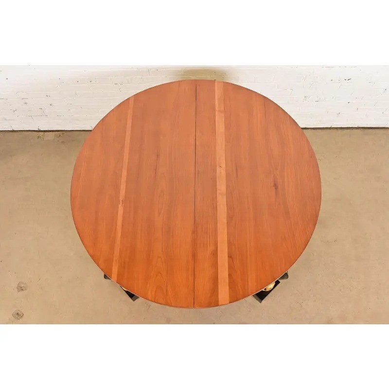 Antique Italian Regency Cherry and Burl Wood Extension Dining Table, Circa 1890s gallery