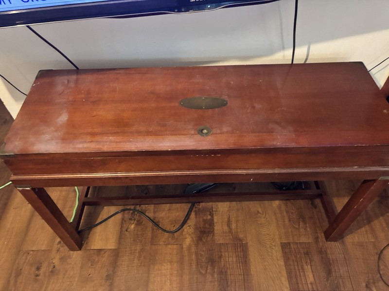 C1970’s Collectors Cabinet Table by Bevan Funnell, Mahogany Gun Table.