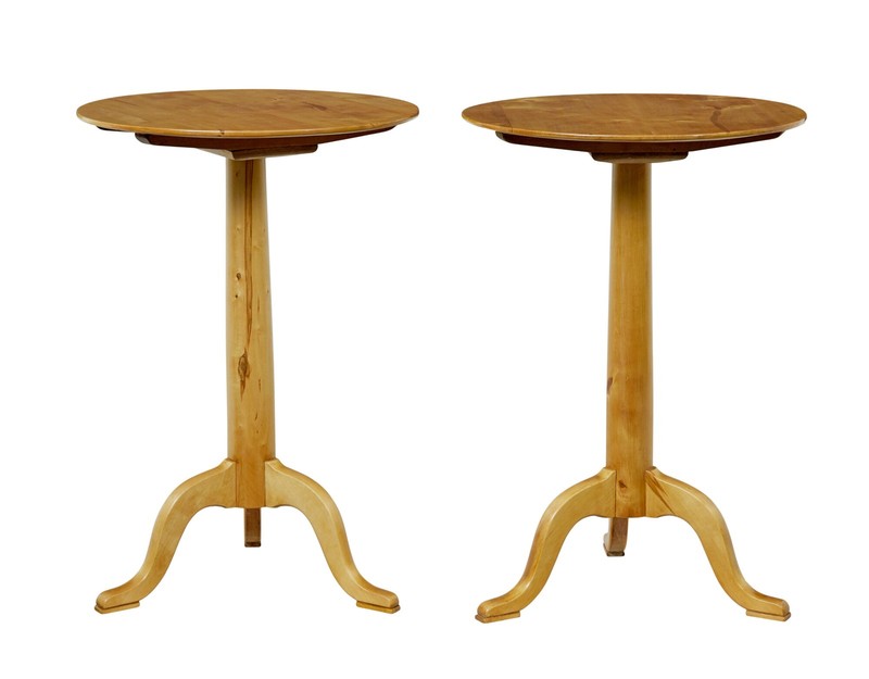 PAIR OF 19TH CENTURY SWEDISH BIRCH SIDE TABLES gallery