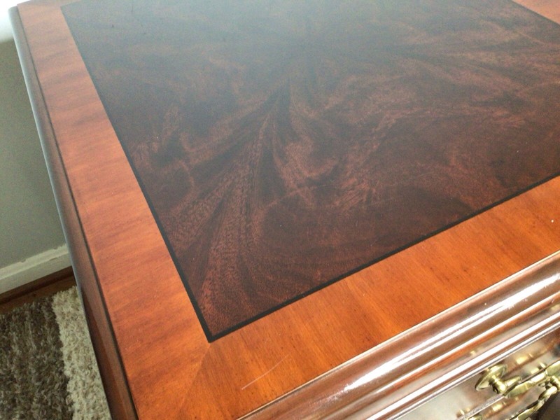 Drexel Flame Mahogany Banded Chippendale Side Table gallery