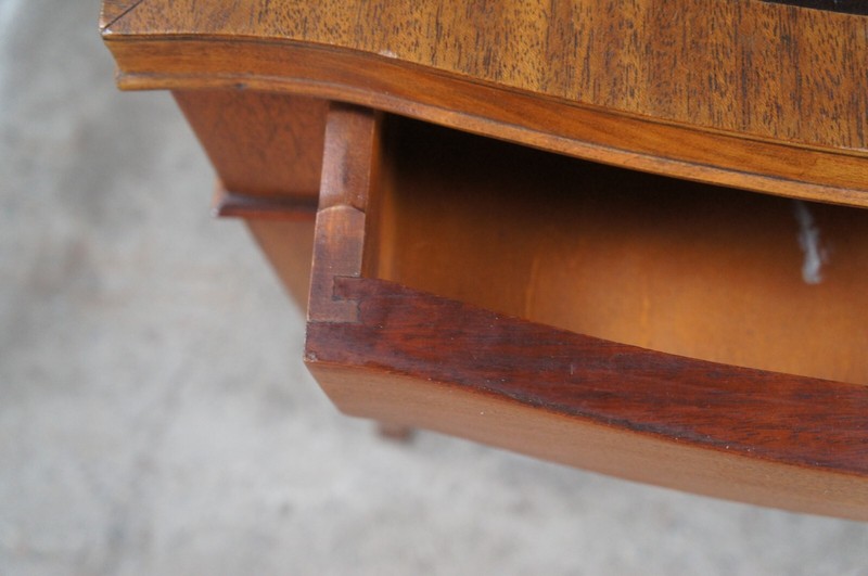 Mid Century Sheraton Style Mahogany Association Tooled Leather Top SideEnd Table gallery