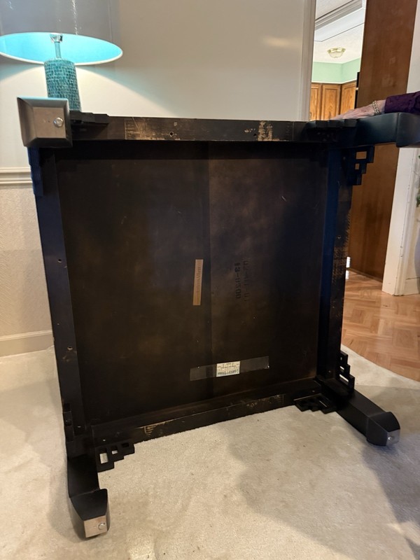 Ethan Allen Large Ming Dynasty Style Square burl wood Coffee Table gallery
