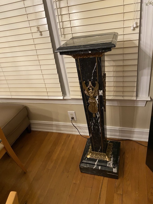black marble pedestal