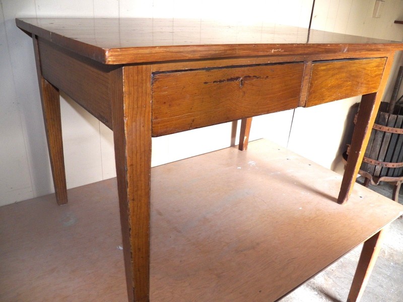 Antique Grain Painted 2 Drawer Kitchen work table Farm dining Old Finish island