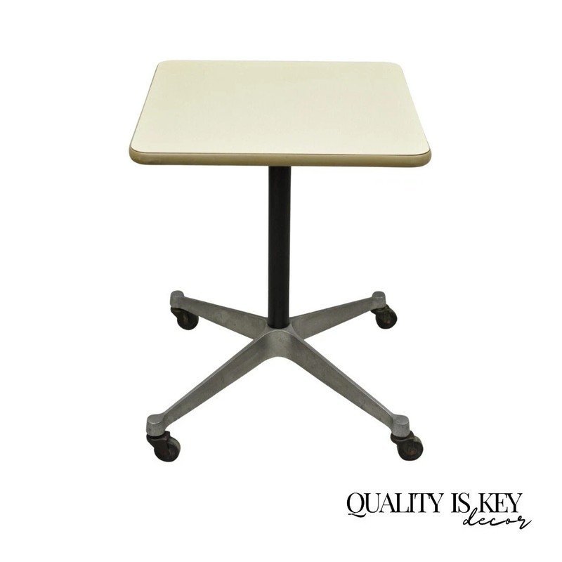 Vintage Herman Miller Eames Mid Century Modern Rolling Contract Base Side Table