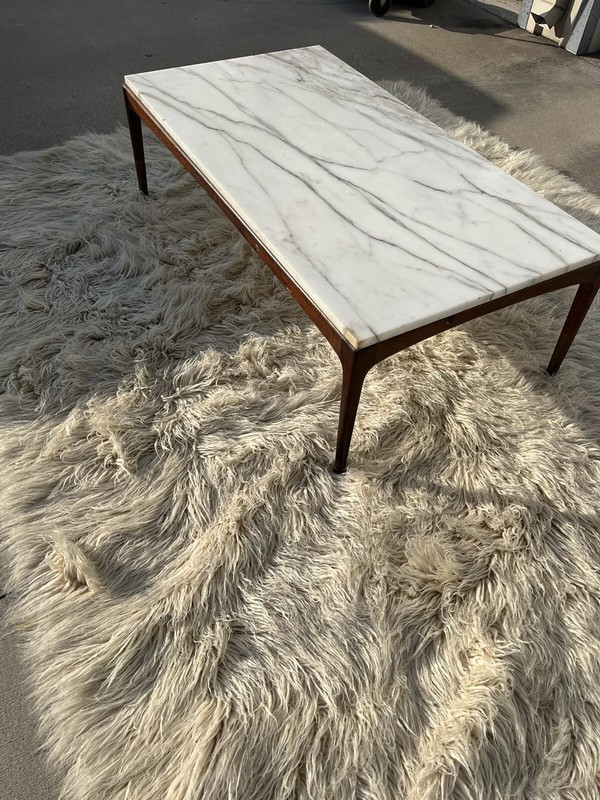 Vintage Mid-Century Modern Italy Marble Top Coffee Table Lane Rhythm Danish Styl gallery