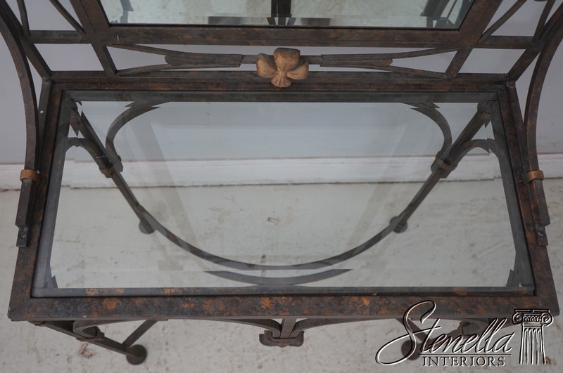 70688: LABARGE Wrought Iron Mirrored Hall Console gallery