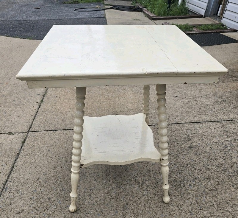Antique Solid Oak Spindle Side Table