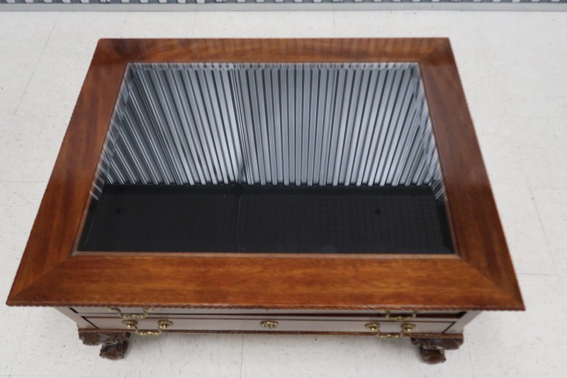 Vintage Chippendale Mahogany Display Coffee Table Ball & Claw Feet gallery