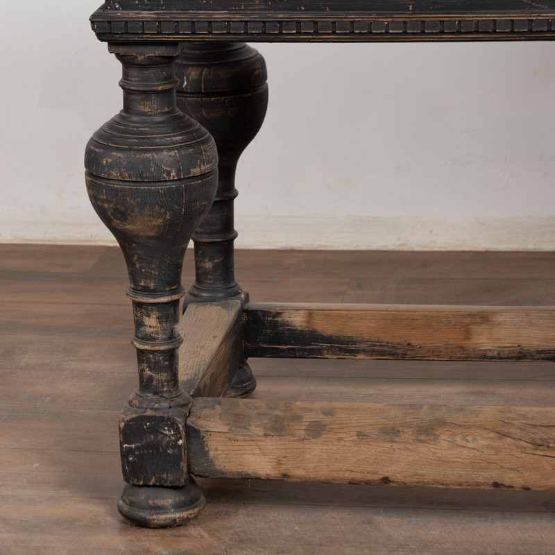 19th Century Swedish Stone Top Baroque Black Table gallery