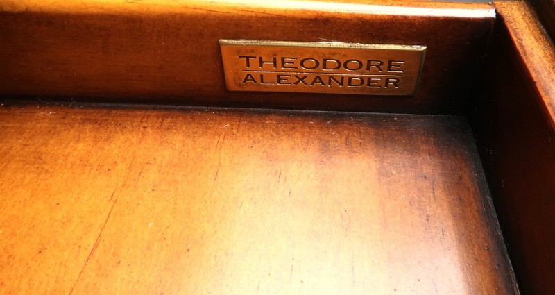 Theodore Alexander Wood Side Table Low Boy With Drawers Queen Anne Legs gallery