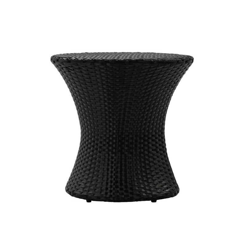 Rattan Hourglass Side Table, Outdoor Accent Table Black, No Assem Freestanding gallery